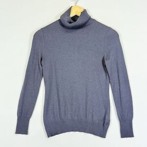 Banana Republic Grey Silk Poly Cotton Turtleneck‎ Sweater Women's Small Petite